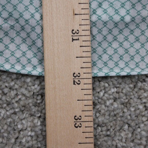 VTG Sears Perma-Prest Dress Shirt Mens 16 1/2, 35 Green/White Trim Regular Knit - Picture 12 of 13